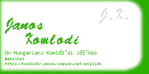 janos komlodi business card